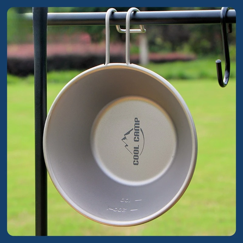 

Outdoor Tableware Pure Titanium Snow Bowl Cup Camping Bowl Ultra-light Portable Camping Cooker Coffee Teacup Hanging Handle
