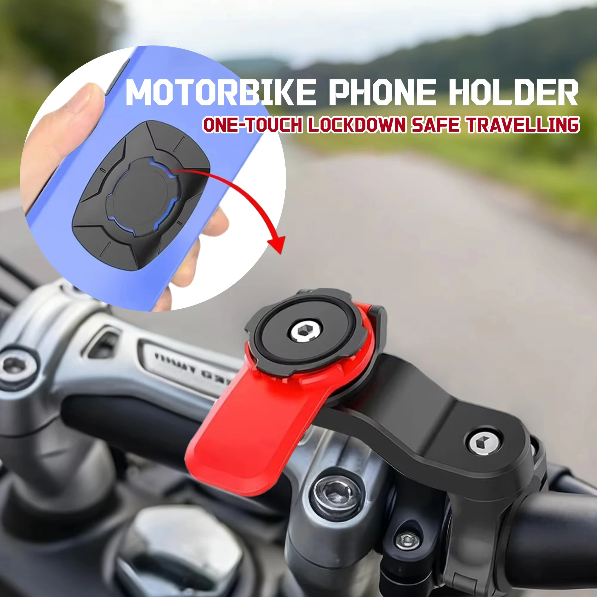 AliExpress NONE Universal Phone Mount for Motorcycle Bicycle with 360°Rotatable Anti-Shock Suction Cup Adjustable Secure Riding Navigation Suppo