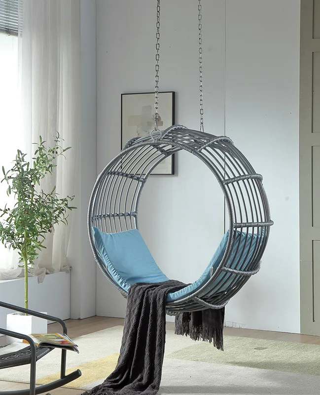 Household Balcony Hammock Outdoor Imitation Rattan Chair Round Cradle Chair Hanging Hanging Chair