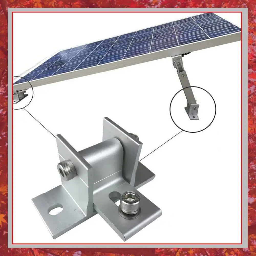 2 Pcs Aluminum Solar Panel Brackets with Tilt Legs 15-30 Degree Angle Lightweight Mount Bracket Solar Panel Tilt Mount Brackets