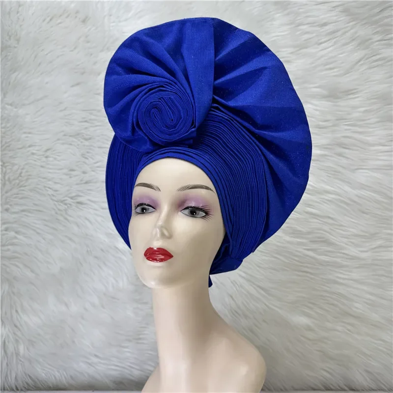 Nigerian gel headgear, with stone bead, already made auto, turban, afro aso ebi gel aso oke, wide brim headgear 7L031502