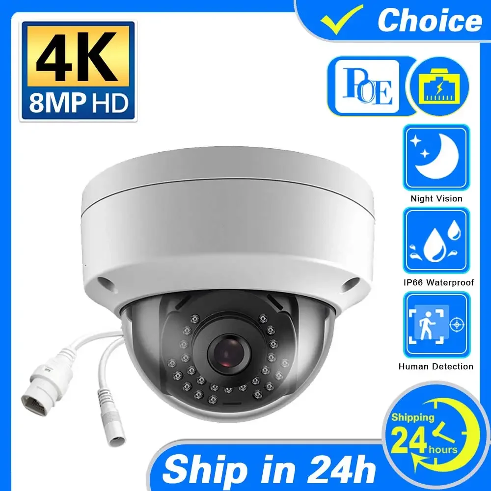 

4K PoE Security IPC Camera Outdoor 8MP IP Dome Camera IP67 Waterproof Vandal-Proof PoE Security Camera Surveillance CCTV Cameras