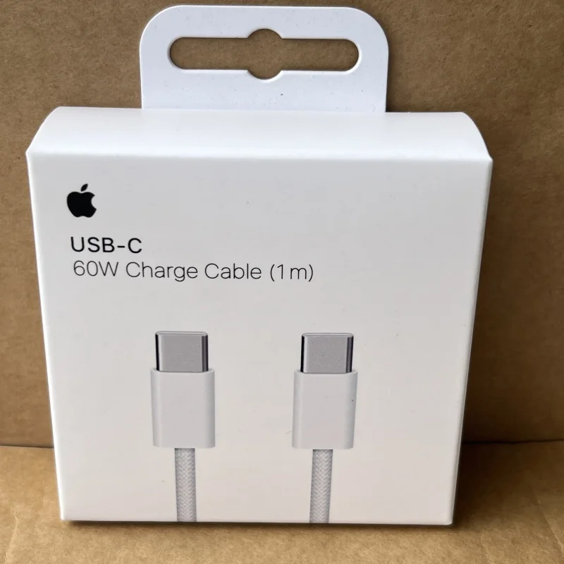 كابل شحن USB-C أصلي من Apple كابل منسوج دقيق من النوع C لهاتف آيفون 16 15 برو ماكس