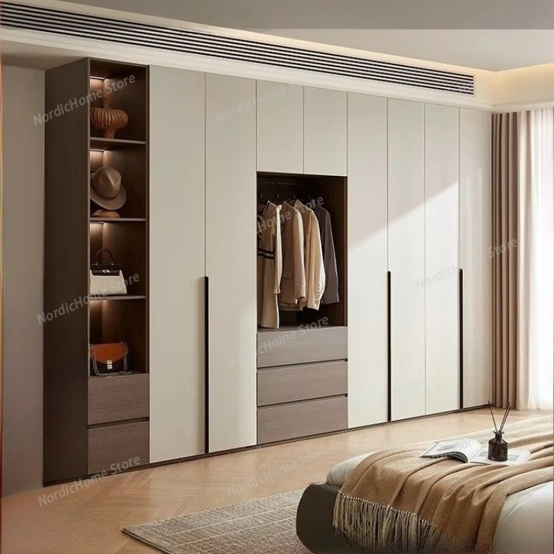 

Light Luxury Heightening Wardrobe Modern Flat Sliding Door With Drawers And Lights Wardrobes Big Italian Wardrobe Bedroom New