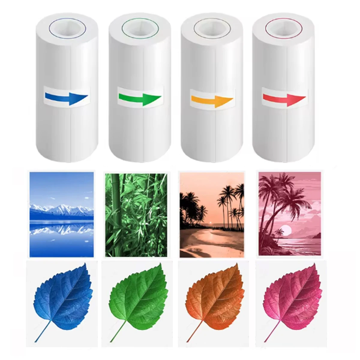 Papel Térmico de 57 mm, Papel de Color para Cámara de Impresión Instantánea, Impresora de Fotos Portátil Mini sin Tinta para Niños