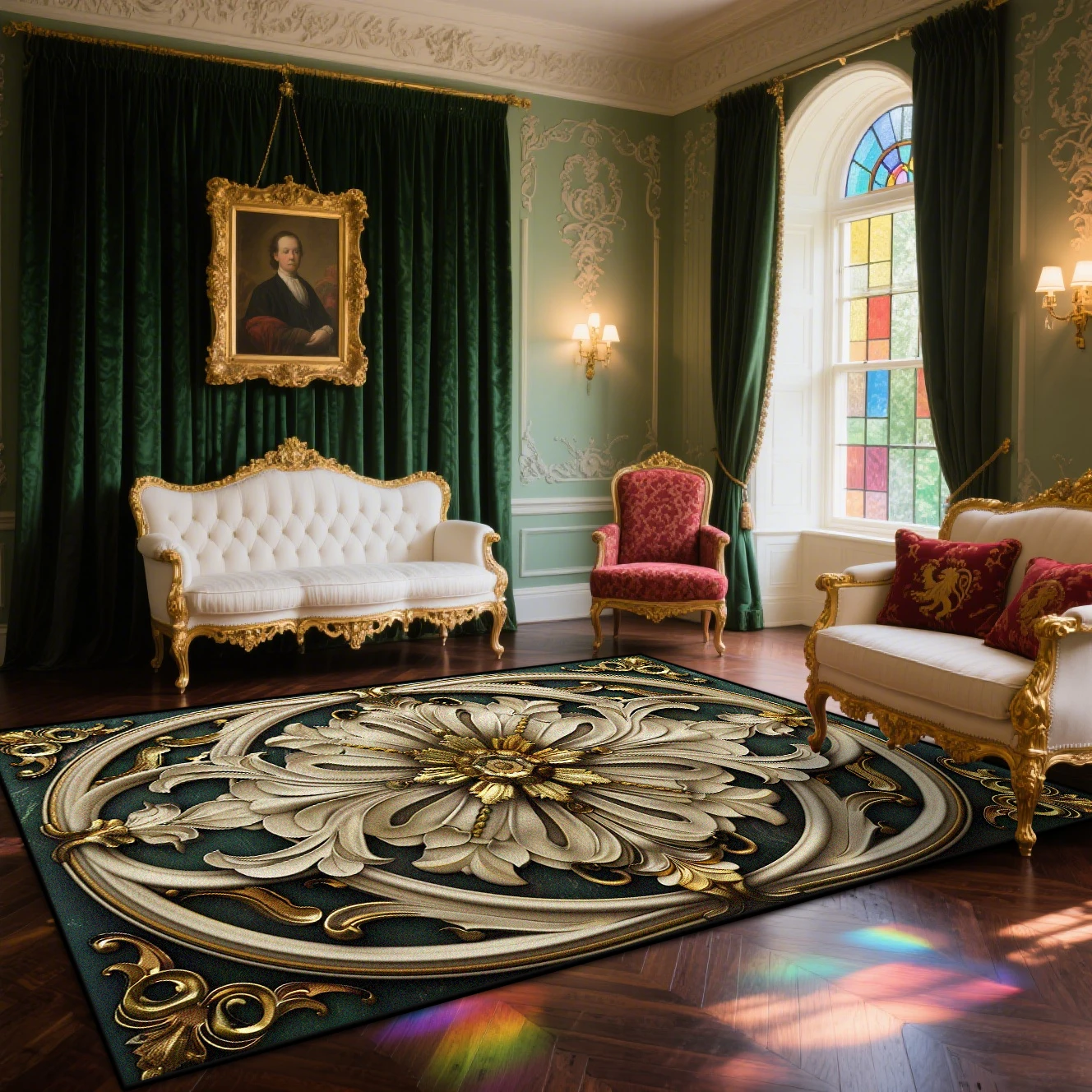 European Style Luxury Living Room Carpet Noble Decoration Large Area Bedroom Lounge Rugs Fluffy Soft Dining Room Floor Mat Tapis