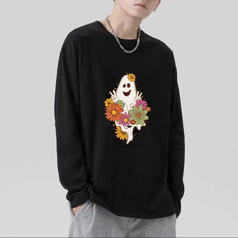 

Осенняя футболка для мужчин 2024, уличная футболка на Хэллоуин, футболка большого размера с длинными рукавами, готическая винтажная футболка с рисунком манги, топы Y2k