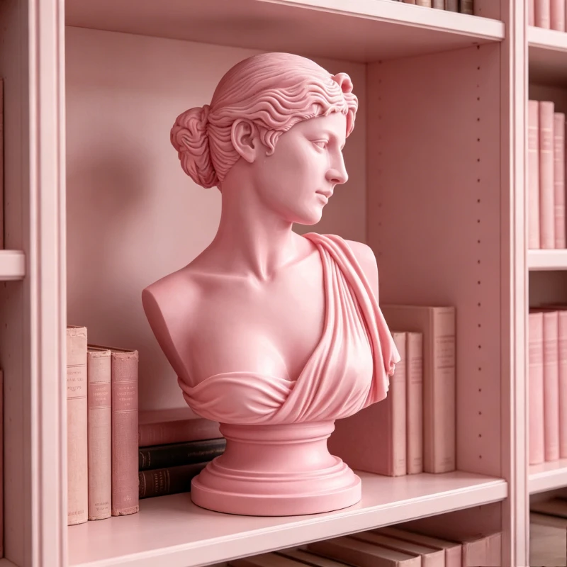 3D Embossed Greek Female Bust, Vintage French Minimalist Decor, Desk Statue, Housewarming Gift, INS Photo Prop