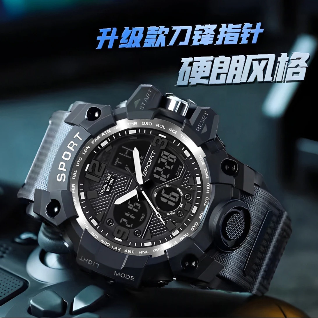 Military training male students in the army junior high school boys outdoor sports waterproof double-display electronic watch me