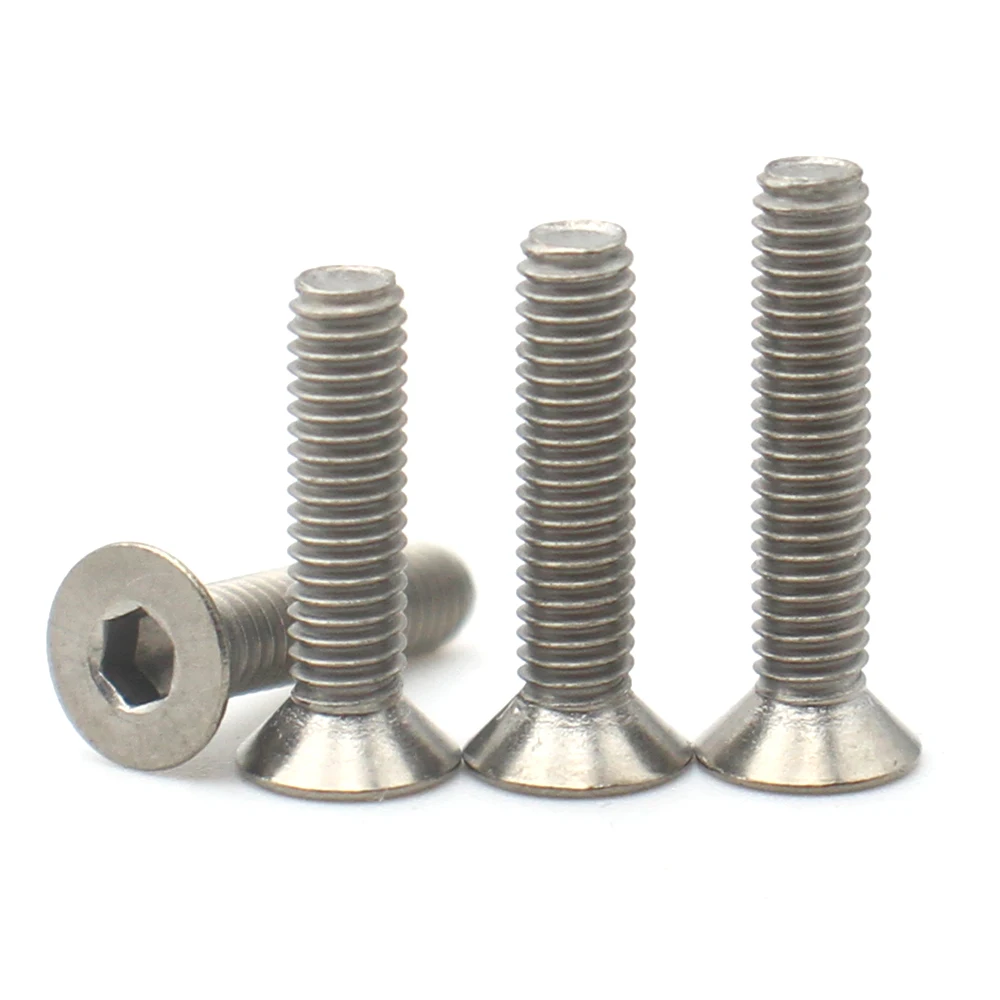 2–10 Stück M2 M2,5 M3 M4 M5 M6 M8 M10 DIN7991 TA2 Sechskant-Innensechskant aus reinem Titan mit flachem Senkkopf, Innensechskantschraube, L = 3–50 mm – Detail 7