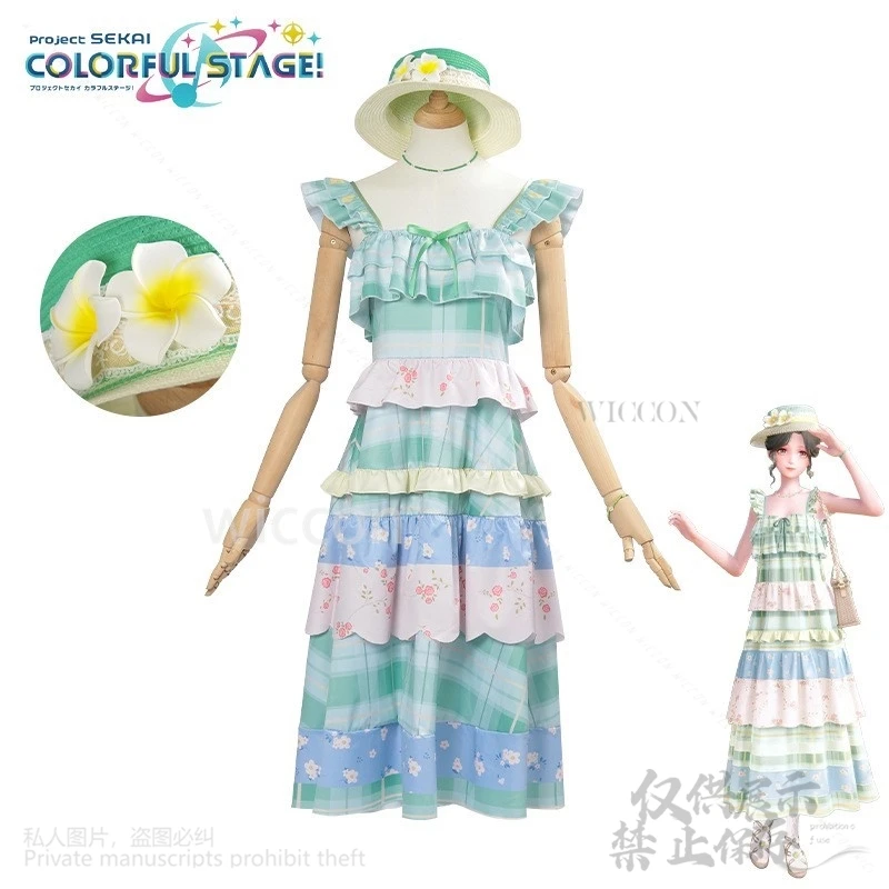 Аниме игра Infinity Nikki косплей костюм для девочек летнее платье на бретельках с цветочным принтом без рукавов многослойный торт Лолита богемный индивидуальный заказ