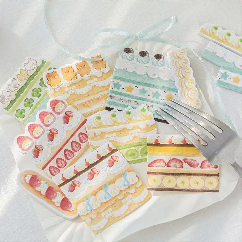 Kawai Gift Special Shaped Index Sticky Notes Dingding Cake Shop Series Student Classification Key Mark Message Stickers Lovely