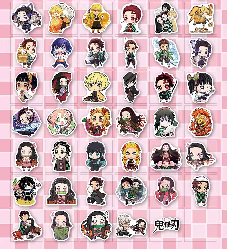 60Pieces New Anime Stickers for Kid Toy DIY Laptop Skateboard Car Cute  Decoration Sticker