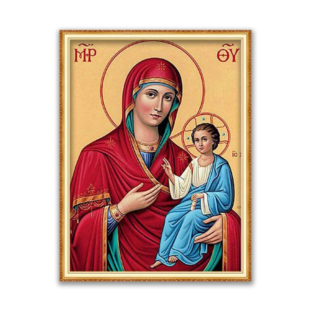 Region Orthodox Icon DIY Cross Stitch 11CT Embroidery Kits Needlework Craft Set Printed Canvas Cotton Thread Decoration On Sale