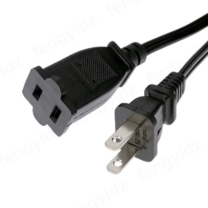 AC power supply 2-Prong male/female extension Cord cable US plug,NEMA 1-15P To 1-15R AC Power Cord 10A 1m