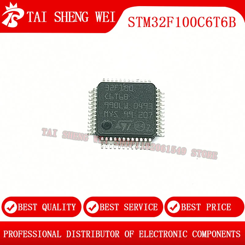 

STM32F100C6T6B LQFP-48 STM 32F100 C6T6B LQFP48 LQFP IC новый оригинальный