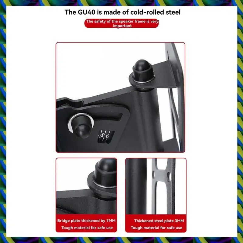 毎日の頑丈なスピーカーウォールマウント、本棚用の傾斜と回転でユニバーサル調整可能