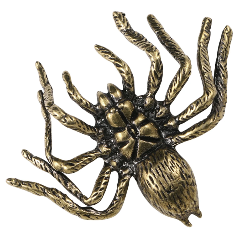 

10.8Cm Brass Spider Crafts Desk nament Home Decor Statue Garden Office Creative Spider Decor Tabletop Figurines Miniatures