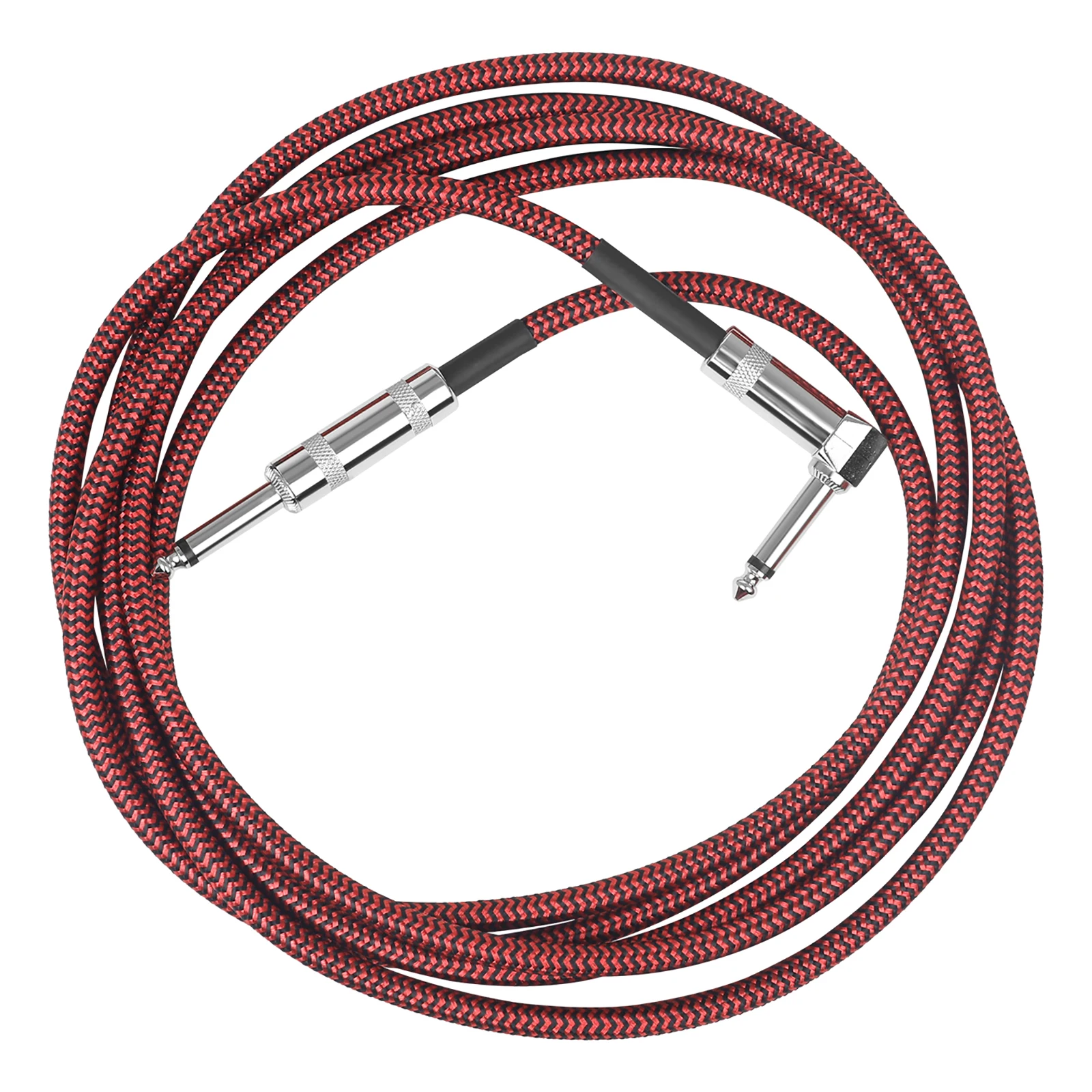 HK-LADE 3M Guitar Audio Cables Noise Reduction Line 6.35mm Color Braided Shielded Cable Bass Electric Guitar Accessories & Parts