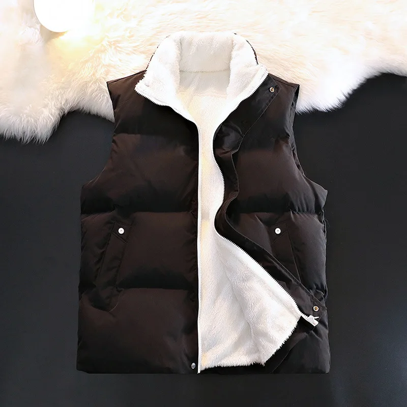 

Мужской жилет, куртка без рукавов, зимний теплый жилет с флисовой подкладкой, мужская уличная одежда, модная повседневная верхняя одежда в корейском стиле, новинка