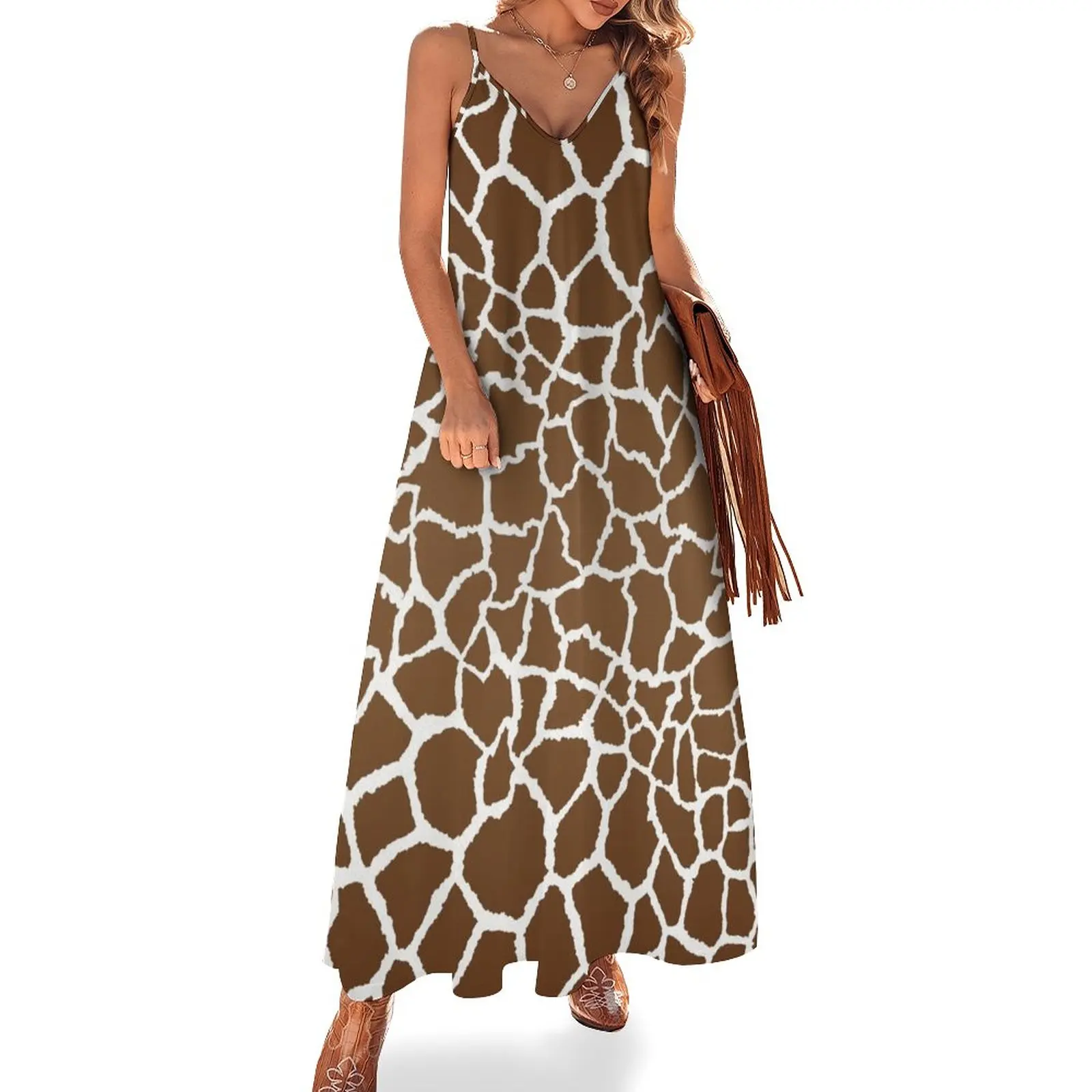 

Giraffe print Sleeveless Dress elegant dresses plus sizes summer woman dress 2024