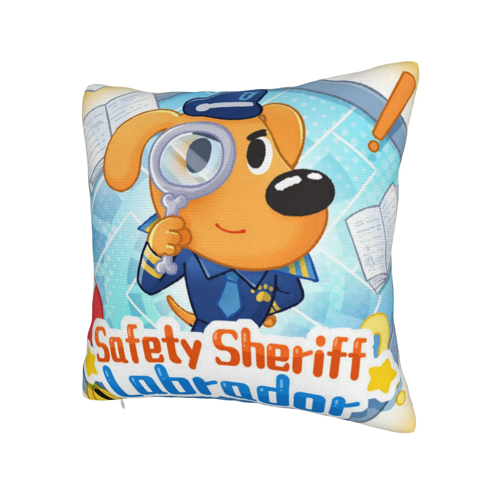 Soft and Sweet Bedroom Safety Sheriff Labrador  Decor Pillowcases Accessories  Pillow Cover Square Multi-Size