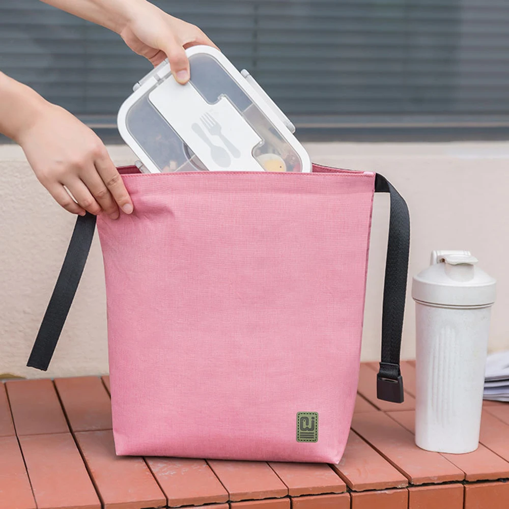 Women Portable Lunch Bag Dinner Container School Food Storage Bags Thermal Insulated Lunch Box Tote Cooler Handbag Bento Pouch