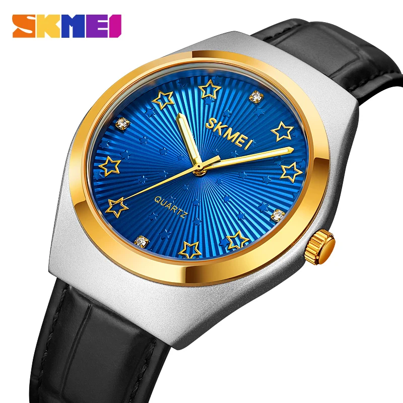 SKMEI New Top Brand Luxury Leather Bracelet Watches Mens Simple 3Bar Waterproof Quartz Wristwatches Male Clock reloj hombre 2058