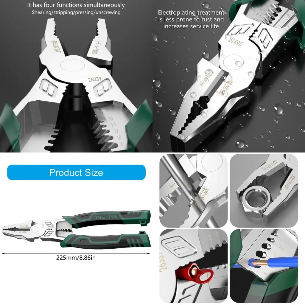 

652F Reliable 9Inch Wire Tool Wire Strippers for Electricians and DIY Enthusiasts