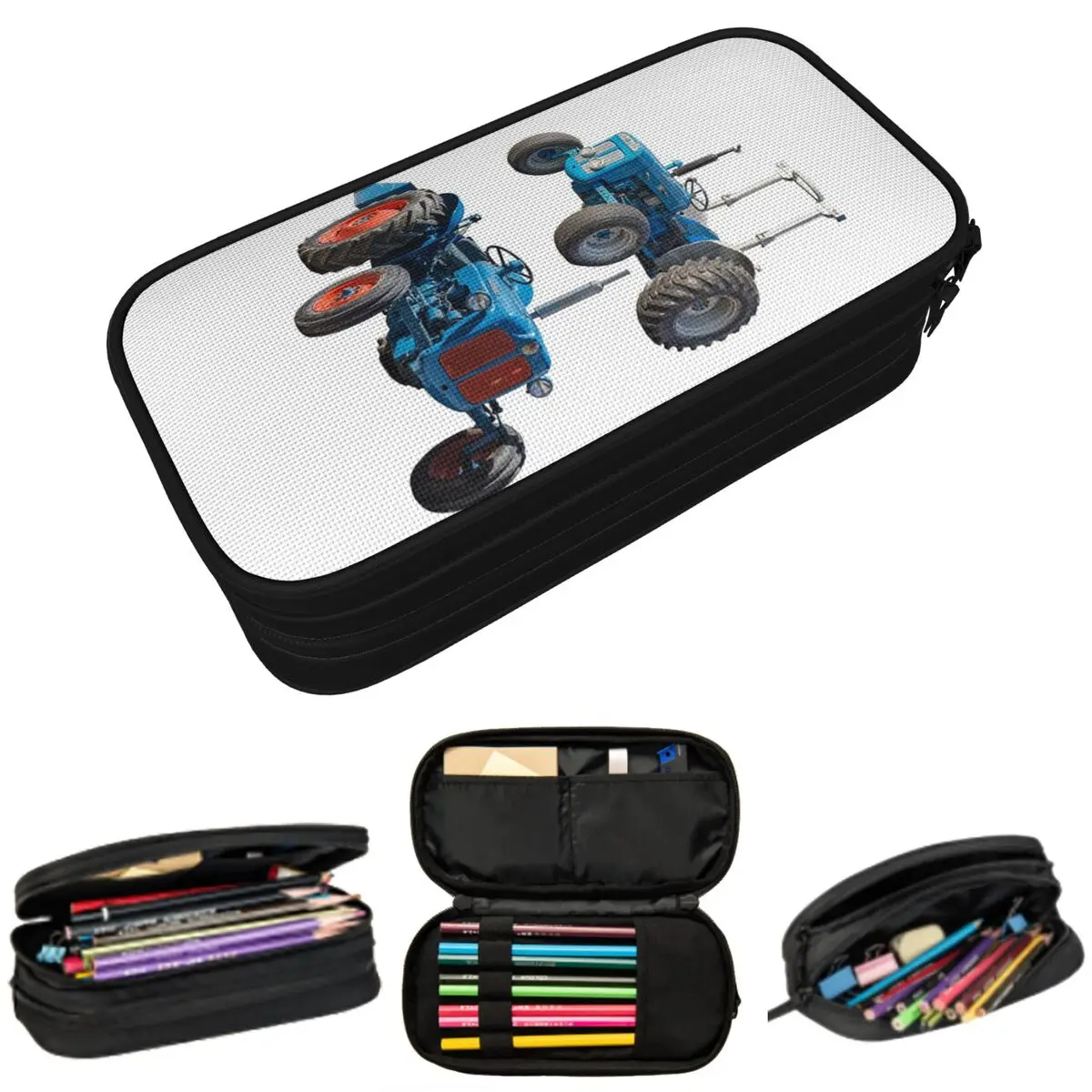 Tractor Agricultural Machines Farm Equipment Pencil Case for Boy Girl Gift Pen Box Pencil Bag Stationery Supplies Pen Holder Bag