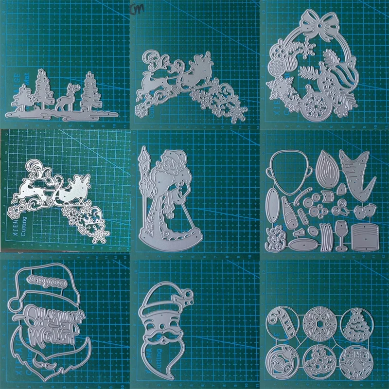 christmas Metal Cutting Dies Mold Scrapbooking Decoration Paper Cards Craft Knife Mould Blade Punch Template Embossing Stencils