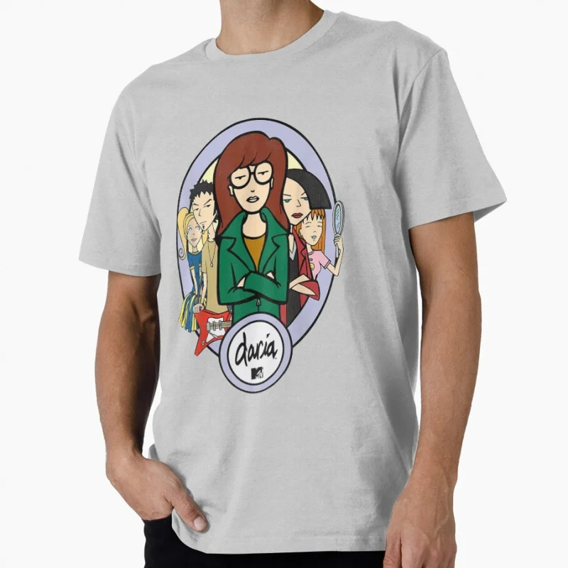 داريا 90s الحنين الكرتون ريترو مريض حزين العالم البرامج التلفزيونية هدية تي شيرت للرجل بلايز كبيرة الحجم S-6XL 100% القطن طباعة الملابس