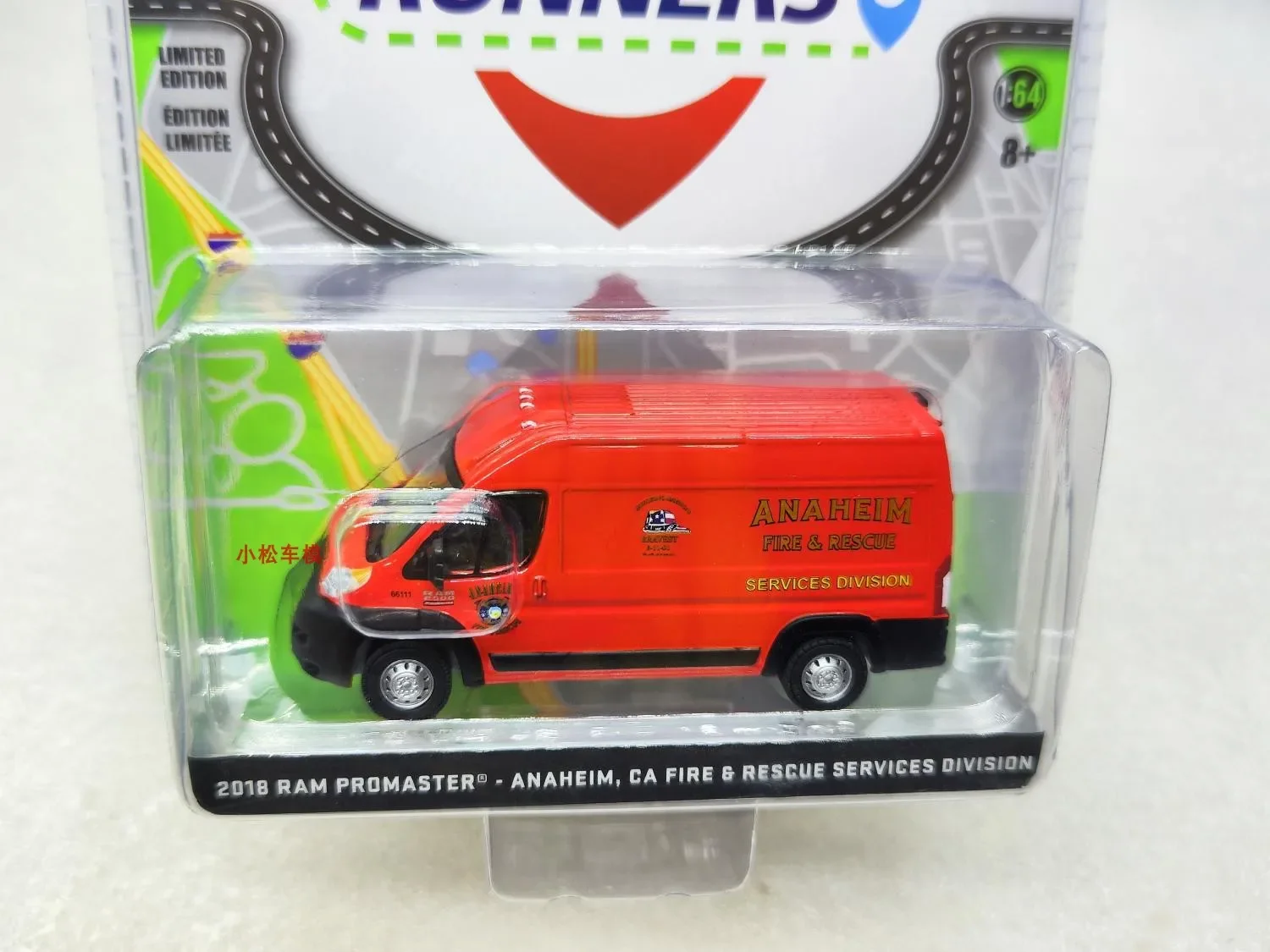 1: 64 2018 Ram ProMaster 2500 Cargo High Roof Fire Rescue Vehicle Alloy car model collection gift ornaments