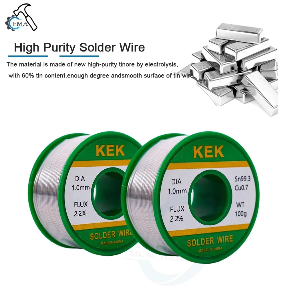 50-100g Mild Rosin Core 183โ Melting Point 0.8mm-1mm High Purity Solder Wire Welding Flux2% Iron Cable Reel Sn60Pb40 Sn99.3Cu0.7
