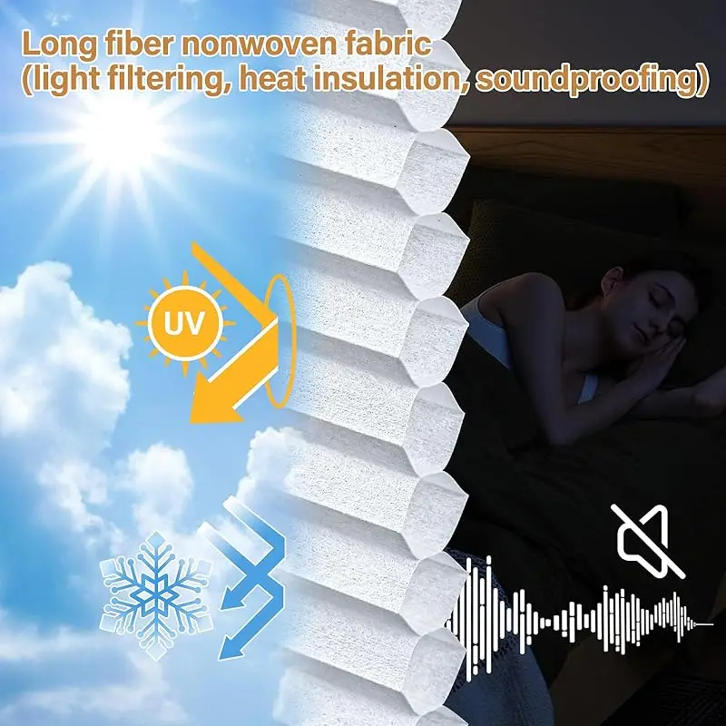 2026 Customizable Blind Installation Without Drilling Holes Top Down And Bottom Up Manual Cellular Honeycomb Blinds For Windows
