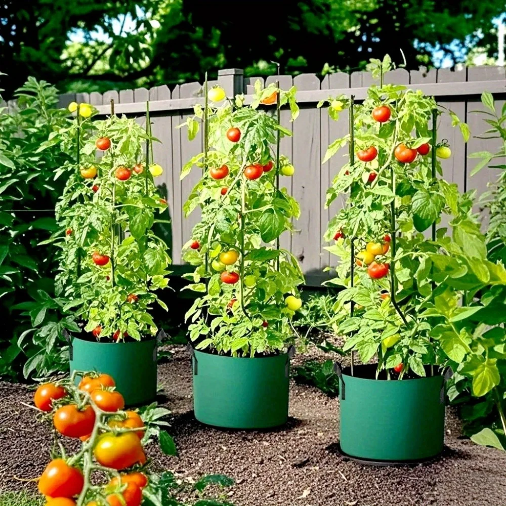 Vegetable Flower Plant Grow Bags Thickened Non Woven Fabric Pots with Handles, Aeration Garden Planting Containers