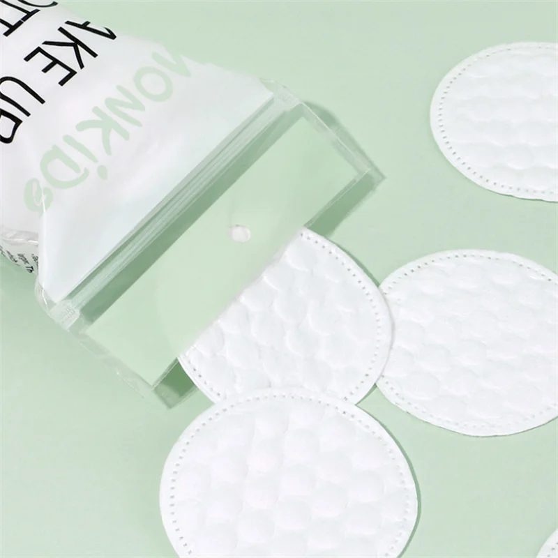 100 stks/200/400 stks Zacht Ademend Rond Wattenschijfje Met dubbelzijdige Textuur Voor Dagelijkse Gezichtsreiniging en Make-up Remover