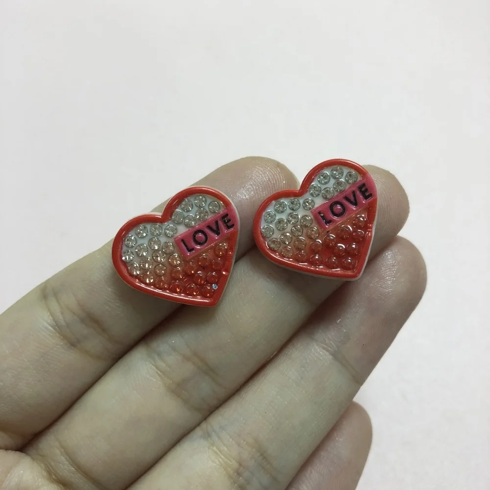 10 pçs gradiente vermelho rosa azul amarelo roxo amor strass cinco pétalas flor arco resina plana volta encantos lixo caso do telefone decoração