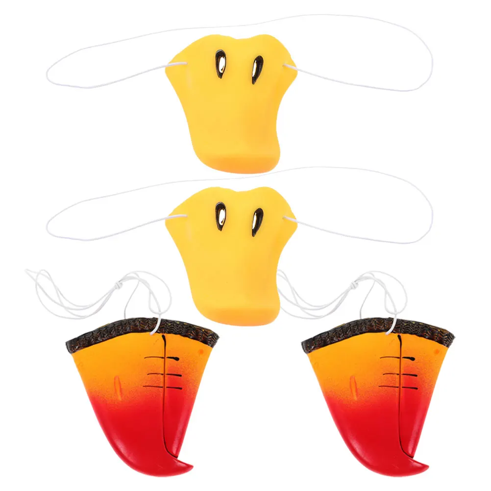 

4pcs Animal Bird Beak Fake Parrot Duck Nose Costume Simulation Props Halloween Cosplay Party Decor Dress Up Supplies