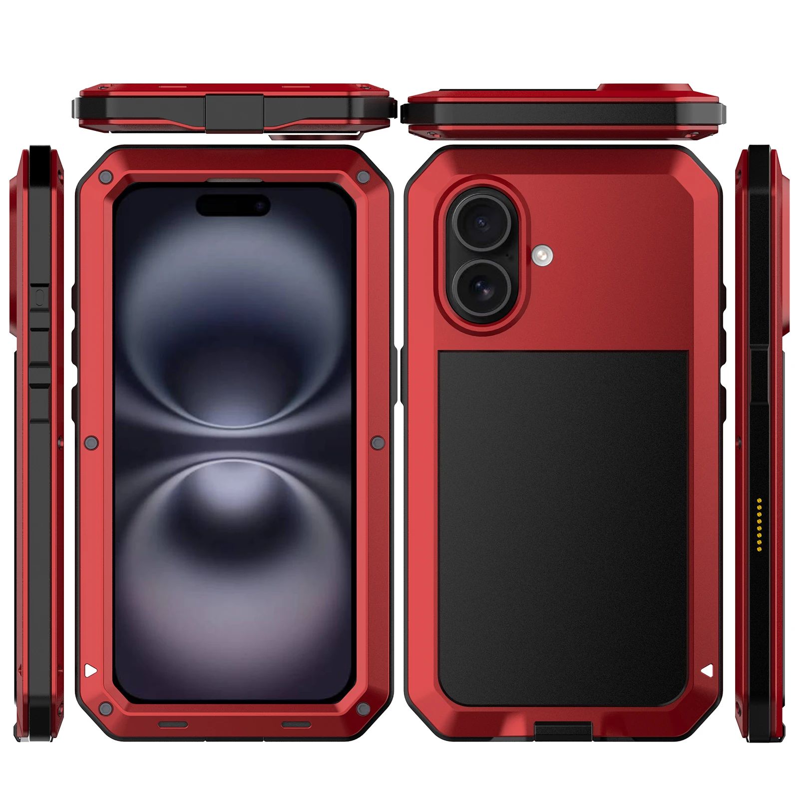 Metall-Rüstung, passend für iPhone 17 Pro Max, 16, 15, 14, 13, 12, 11, XS Max, XR, 6/7/8 – Schutzhülle, All-Inclusive-Dreifachschutz-Gehäuse – Detail 8