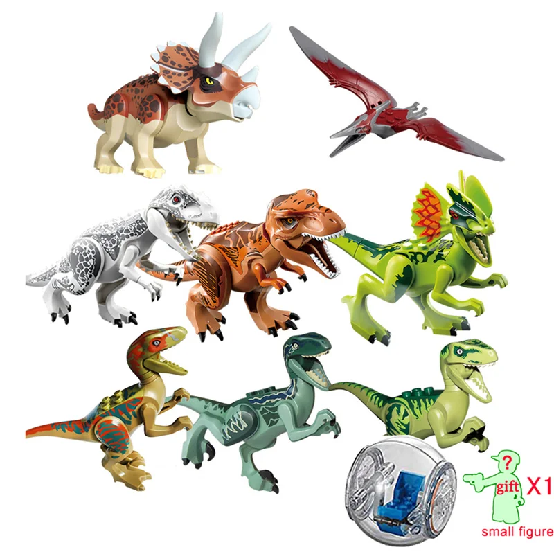 Jurassic World Building Blocks Dinosaurs Figures Bricks With Escape Gyrosphere Tyrannosaurus Indominus I-Rex Assemble Kids Toys