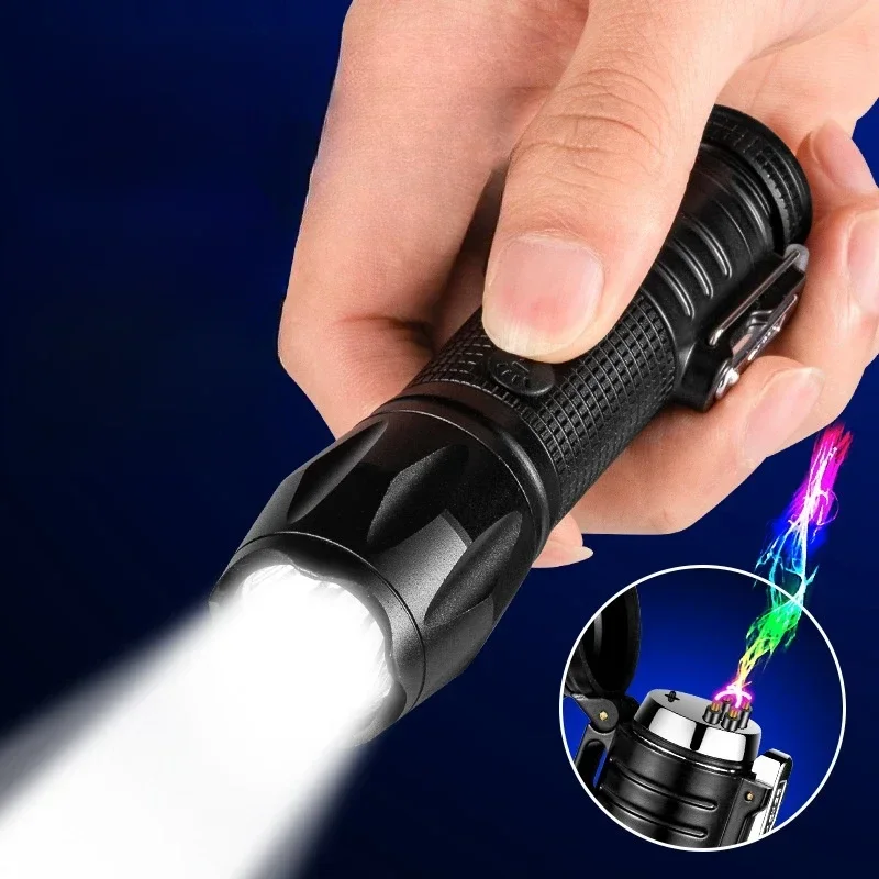 Portable Double Arc Lighter Outdoor Waterproof Lighting Plasma Pulse Electric Lighter with USB Rechargeable Smoking Accessories