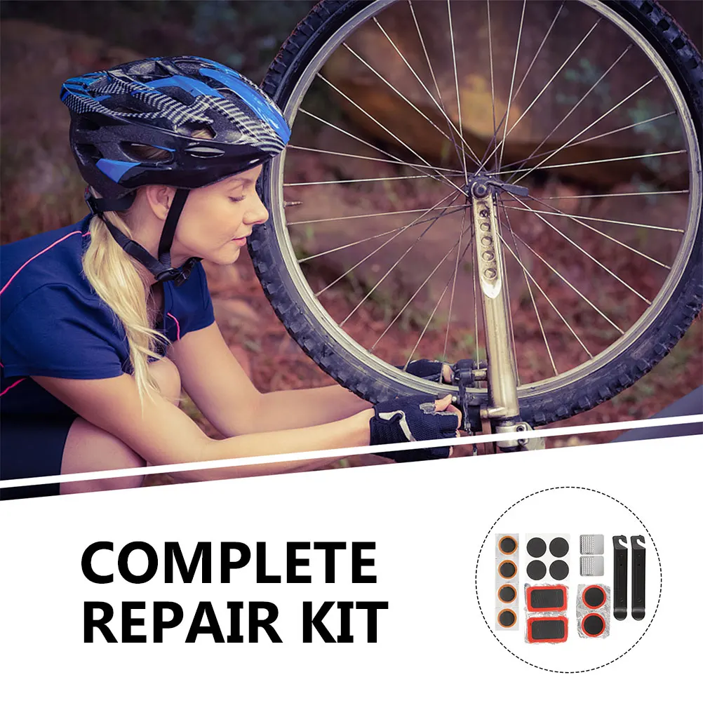 

1 set 1 Set Bike Tire Repair Kit For All Bicycles Glueless Light Portable Metal Rubber Patches With Tire Levers Tools
