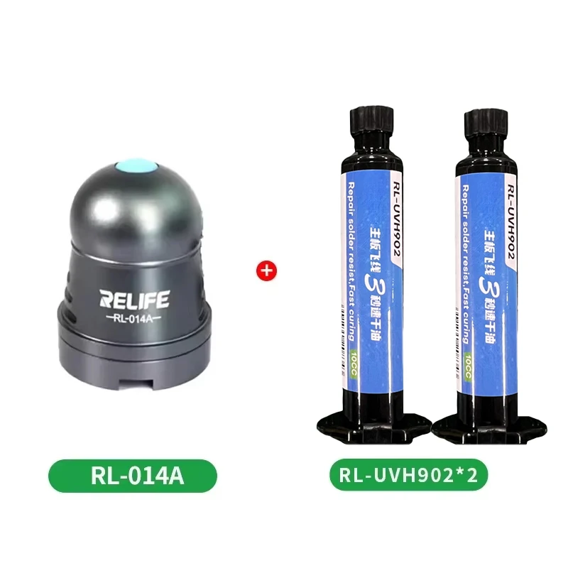 2PCS RELIFE RL-UVH902 10ML UV Solder Maske Tinte 3S Quick-dry + RL-014 UV-Härtung Licht für Handy Reparatur Springen Draht