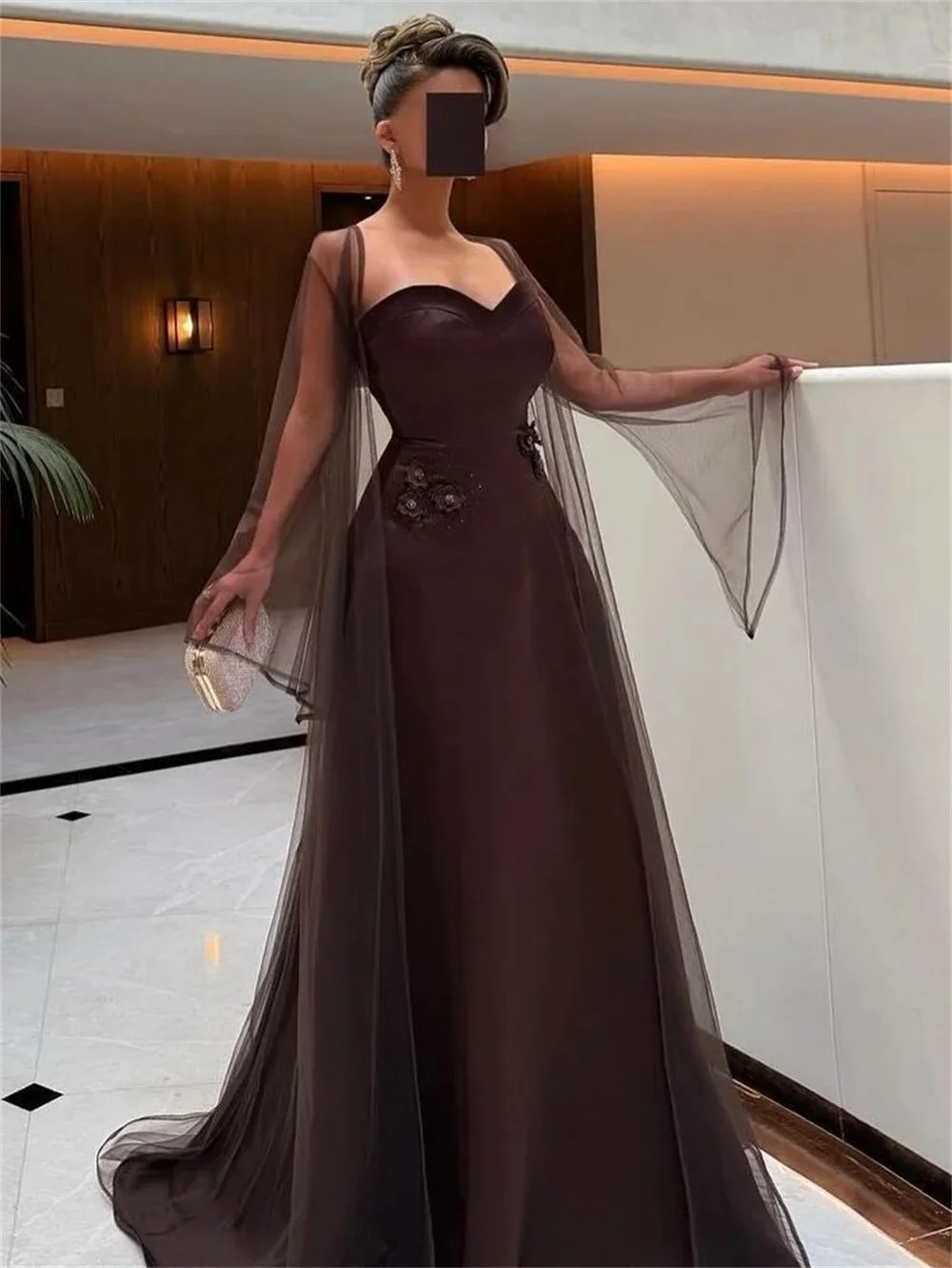 

Коричневый Цветочный Жемчуг Длинное Платье На Заказ Вечерние Платья Выпускной Пастиль Унисекс Джерси Ретро Дубай Саудовская Аравия Индивидуальные