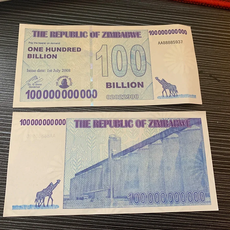 Zimbabwe 100 Billion Banknote One Hundred Billion Bank Note Bills Non-currency Art Paper (no real) Collectibles