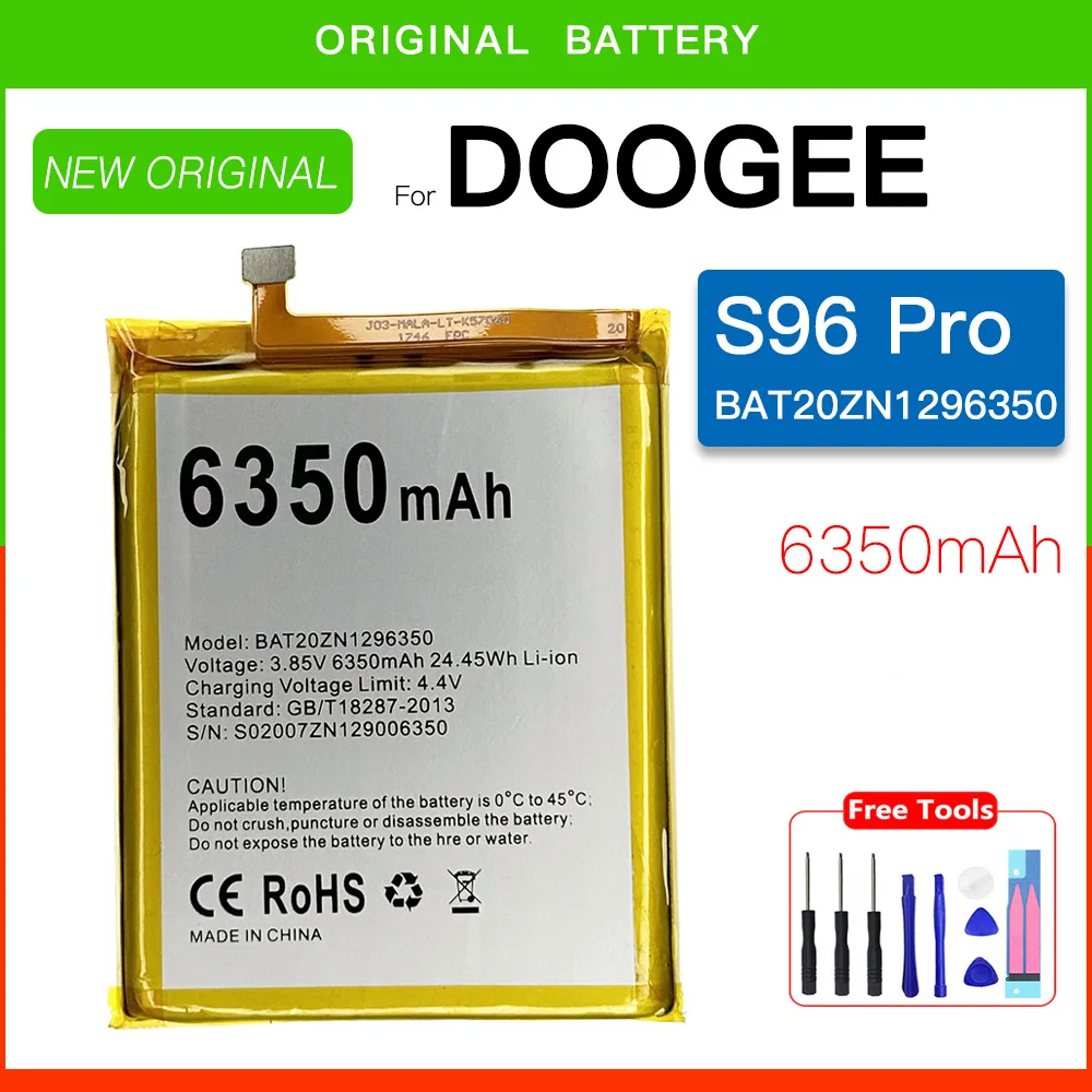 

100% Brand New BAT20ZN1296350 Replacement Battery 6350mAh For DOOGEE S96 S96 Pro Mobile Phone Bateria Track Number