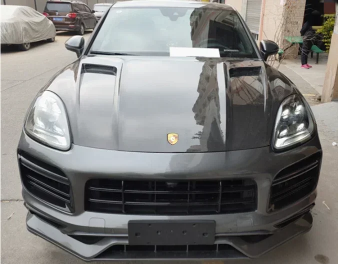 

New！ Real Carbon Fiber Bonnet For Porsche Cayenne Coupe 2018 2019 2020 2021 2022 2023 Front Engine Hood Vent Cover