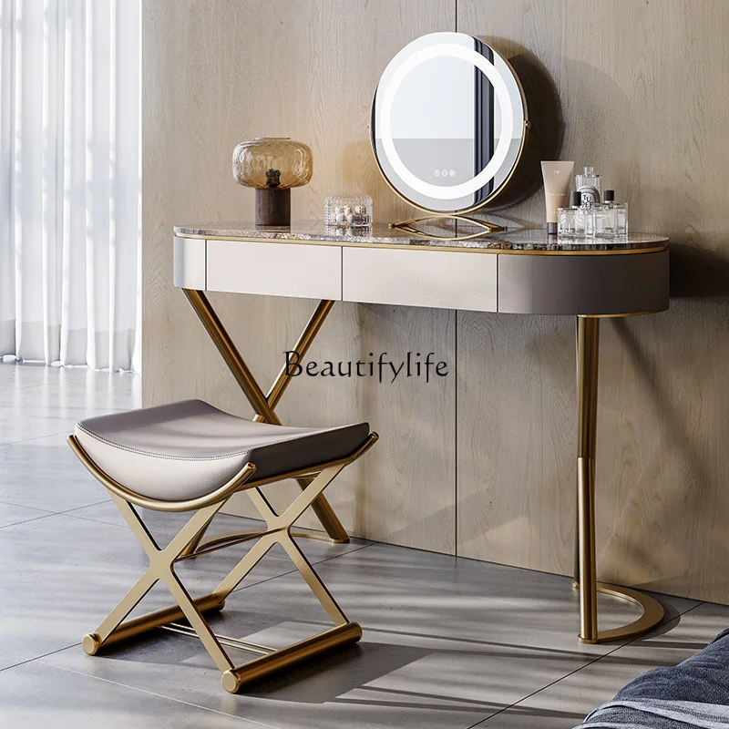 Italian Stone Plate Dressing Table Bedroom Modern Simple Small Apartment Storage Integrated Light Luxury High Sense