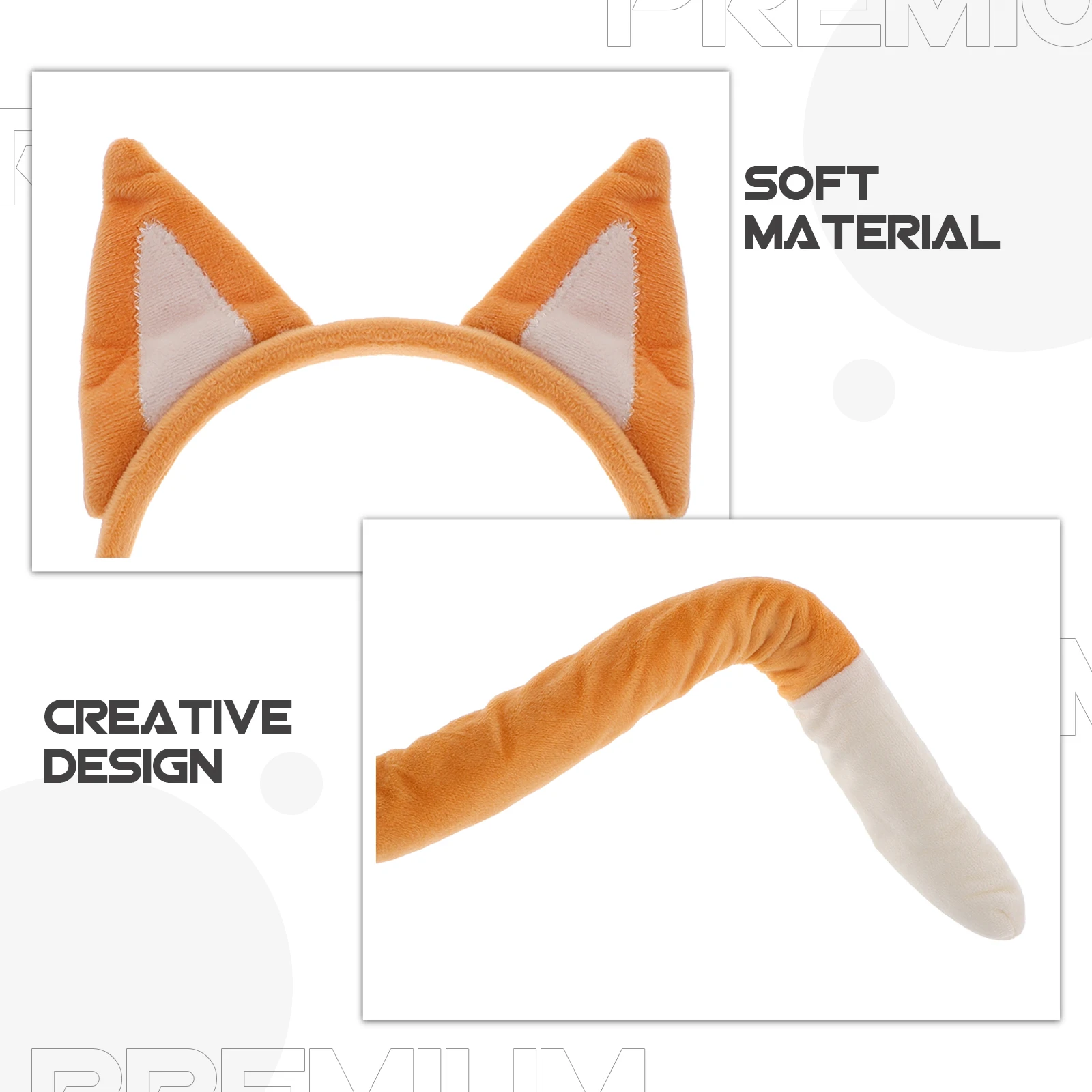 

Sheepdog Ear Headb Tail Set Ultra Cosplay Halloween Party Accessories Hairb Hoop Child Performance Prop